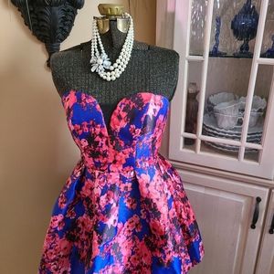 Strapless mini dress